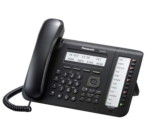 Panasonic KX-NT553 - Teléfono IP (Negro, Terminal con conexión por Cable, LCD, 242 x 55 Pixeles, 3 líneas, G.711,G.722,G.726,G.729A)