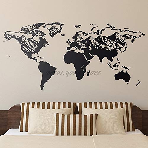 Pegatinas de pared Mapa del mundo Decoración del hogar Sala de estar Dormitorio Vinilo Arte Papel tapiz Casa