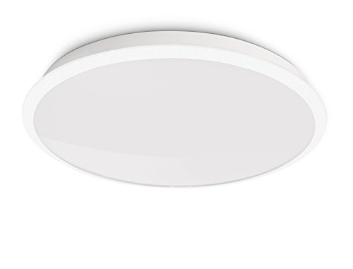 Philips myLiving Denim - Plafón LED, iluminación de interior, luz blanca cálida, 7,5 W, diámetro 35,3 cm, color blanco