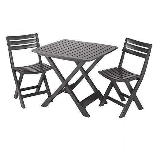 PRO GARDEN Conjunto de Terraza Plegable de 2 Sillas y Mesa Camping Antracita Progarden PRO GARDEN Conjunto de Terraza Plegable de 2 Sillas y Mesa Camping Antracita Progarden