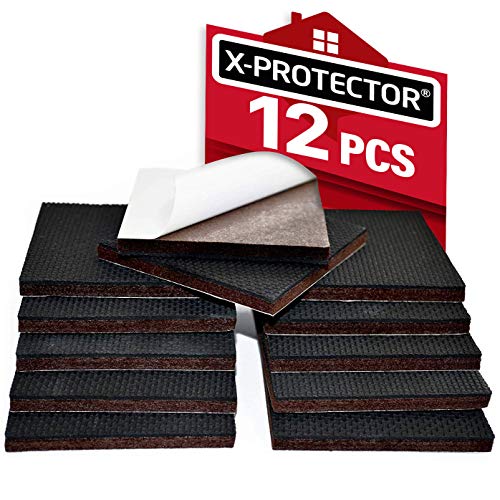 Protectores de piso X-PROTECTOR - 12 Piezas 75 mm almohadillas antideslizantes - Patas de goma premium - La almohadilla antideslizante de alta calidad - ¡Deje que sus muebles se mantengan en su lugar!