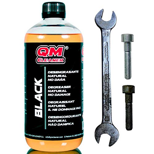 QM Cleaner Black | Desengrasante concentrado no acido - Motores, cadenas, transmisiones, embragues - Puede diluirse hasta un 25% - Apto para limpieza por ultrasonidos - 750 ml