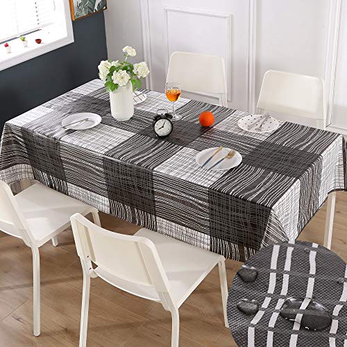 Qucover Mantel Mesa Resinado Antimanchas Impermeable Nórdico Moderno de Plástico PVC de Hule Rectangular Blanco para Cocina Comedor,140 x 240cm Qucover Mantel Mesa Resinado Antimanchas Impermeable Nórdico Moderno de Plástico PVC de Hule Rectangular Blanco para Cocina Comedor,140 x 240cm