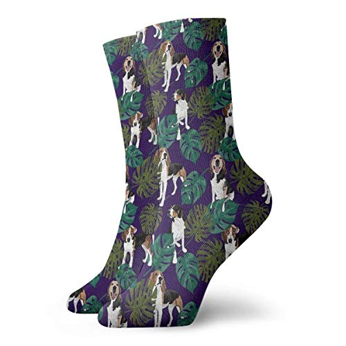 QUEMIN Tropical Treeing Walker Coonhound Calcetines Calcetines cortos deportivos clásicos de ocio Adecuado para hombres Mujeres Calcetines de sudor Calcetines casuales transpirables cómodos 30cm