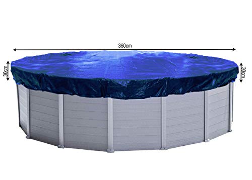 QUICK STAR Cubierta de piscina de invierno redonda 200g / m² para piscina 320 - 366 cm Dimensiones de lona ø 420 cm Azul