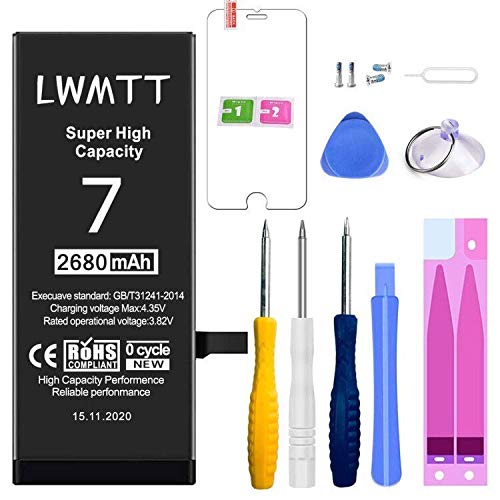 Reemplazo para Iphone 7 Batería Conjunto de Herramientas Conjunto de Reparación 2680mah Reemplazo con Super Capacidad Potente Batería de Reemplazo Reemplazo para Iphone 7 Batería Conjunto de Herramientas Conjunto de Reparación 2680mah Reemplazo con Super Capacidad Potente Batería de Reemplazo