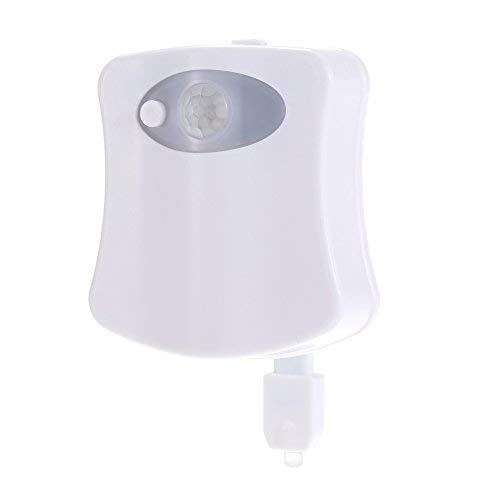 Ritioner Lámpara LED para Inodoro, 8 Colores 4.5V 0.1W LED WC Luz, Luz Baño con Sensor de Movimiento para Inodoro o Cuarto de Baño, Bateria Cargada, de Pilas, 7 * 6.7 * 2cm