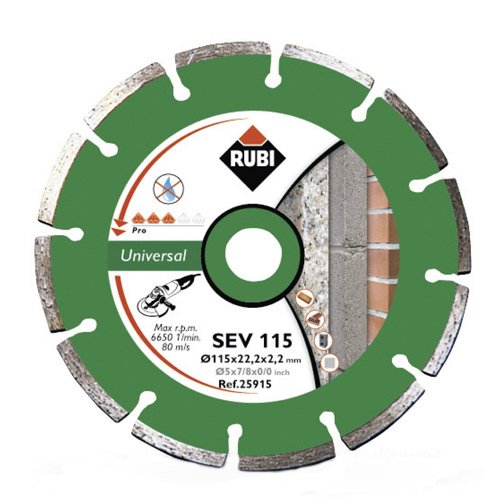 Rubi 25915 Disco de Diamante general obra segmentado (SEV) 115 PRO, Verde, 115 mm