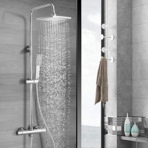 Set Ducha Termostatico, Set Ducha Lluvia, VENTCY Conjunto Ducha Anti-escaldado, Set Ducha Ajustable Columna de Ducha Acero Inoxidable con Grifo de ducha, Rociador ducha efecto lluvia, ducha de mano Set Ducha Termostatico, Set Ducha Lluvia, VENTCY Conjunto Ducha Anti-escaldado, Set Ducha Ajustable Columna de Ducha Acero Inoxidable con Grifo de ducha, Rociador ducha efecto lluvia, ducha de mano