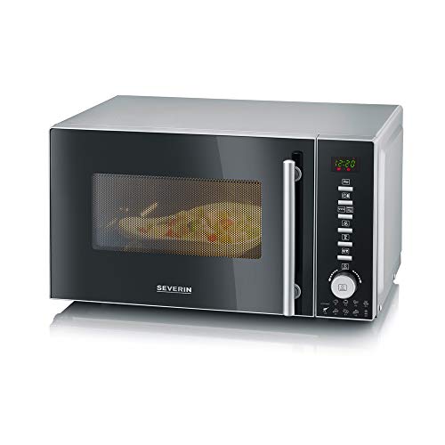SEVERIN Microondas 3 en 1, con Funciones Grill y Convección, Incl. Plato Giratorio (Ø 24,5cm) y 2 Rejillas de Grill, 800 W, MW 7865, Plateado/Negro SEVERIN Microondas 3 en 1, con Funciones Grill y Convección, Incl. Plato Giratorio (Ø 24,5cm) y 2 Rejillas de Grill, 800 W, MW 7865, Plateado/Negro