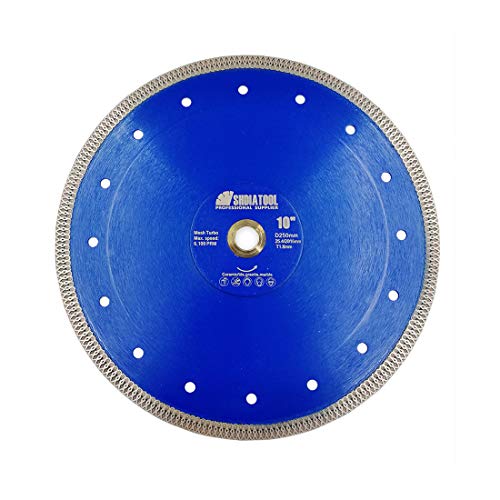 SHDIATOOL Disco Tronzador de Diamante 250mm con X Malla Turbo Hoja de Sierra para Porcelana Azulejos Cerámica Mármol