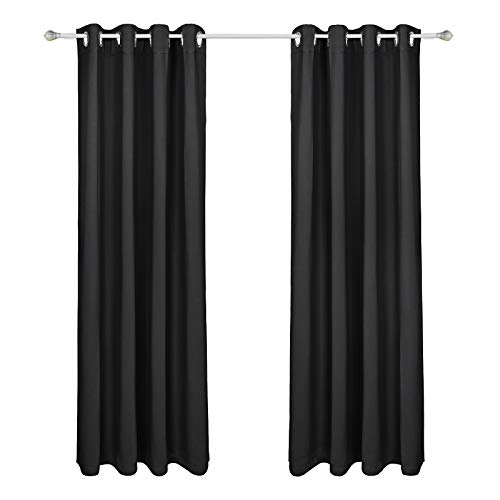 SONGMICS 2 Paneles de Cortinas de Oscurecimiento, para Ventanas con Aislamiento Térmico, Tratamientos de Ventanas con Ojales Macizos, 145 x 175 cm, Fácil Montaje, Negro LRB175BK-2 SONGMICS 2 Paneles de Cortinas de Oscurecimiento, para Ventanas con Aislamiento Térmico, Tratamientos de Ventanas con Ojales Macizos, 145 x 175 cm, Fácil Montaje, Negro LRB175BK-2