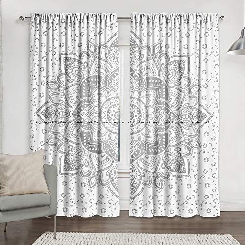 Sophia Art - Juego de cortinas de estilo indio con diseño de mandala, para decoración del, cortinas bohemias, separador de habitación, cortinas para colgar en la pared, cortinas de estilo indio