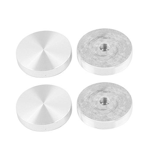Sourcingmap – a16071200ux0286 40 mm diámetro rosca M8 forma redonda aluminio disco Hardware para mesa de cristal – tono de plata (4 piezas)
