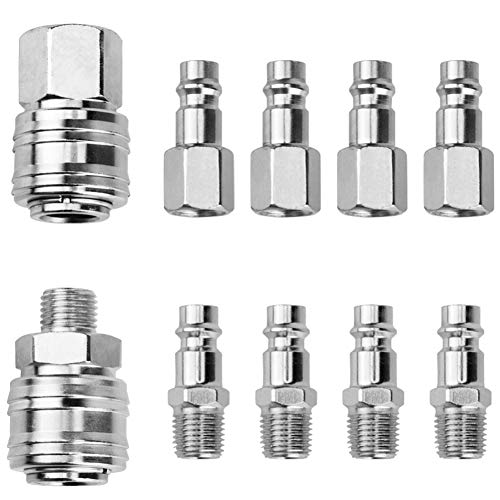 Sukudon 10 pzs Acoplador de Aire 1/4" BSP EUROPEO Acoplamiento Rápido Acoplador Hembra y Macho de Herramienta Conector de Línea de Aire para Mangueras de Compresor de Aire Neumático Sukudon 10 pzs Acoplador de Aire 1/4" BSP EUROPEO Acoplamiento Rápido Acoplador Hembra y Macho de Herramienta Conector de Línea de Aire para Mangueras de Compresor de Aire Neumático