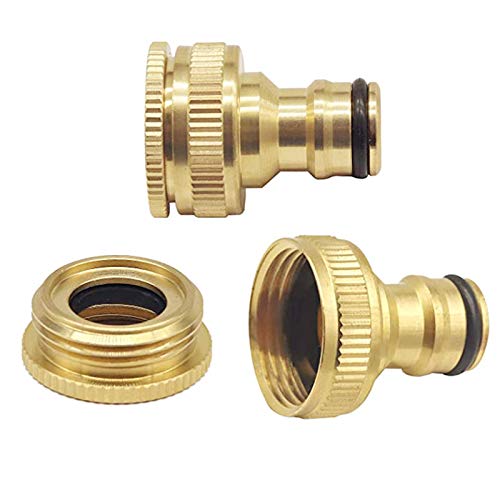 sylbx 2 pcs Conector Grifo Manguera Jardín,latón Adaptador roscado, Manguera jardín Conexión rápida Que Conecta la Manguera y la grifería, Adecuado para grifos con diámetro Exterior de 20 mm y 25 mm