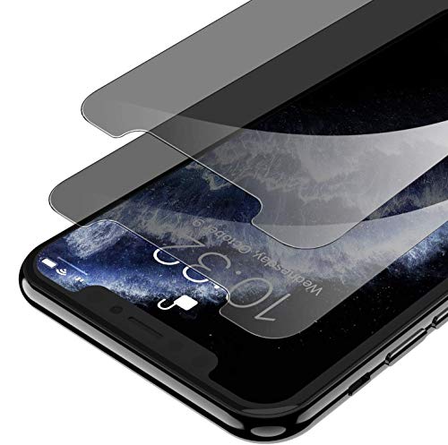 Syncwire Protector de pantalla de cristal blindado compatible con iPhone 11 Pro/X/XS, [2 unidades] Anti-Spy 9H dureza Protector de pantalla, pantalla de privacidad 3D sin burbujas de aire