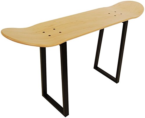 Taburete Desmontable de Skateboard Color Madera Natural y Patas de Hierro Taburete Desmontable de Skateboard Color Madera Natural y Patas de Hierro