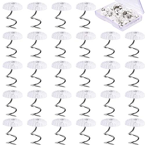 Tachuelas de Torsión de Cabezas de Plástico Transparentes Clavo de Tapicería para Fundas de Sofá y Cortinas de Cama, 100 Piezas