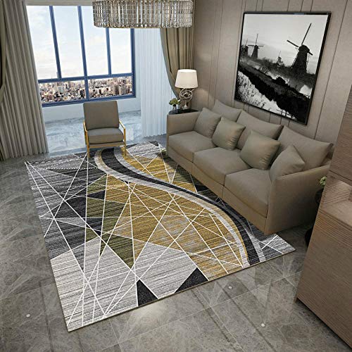 TANGYUAN alfombras SalonAntideslizantes decoración - Alfombra de Dormitorio línea de Moda contemporánea segmentación Costura Multicolor Creativo Anti-decoloración-Los 50 x 80 m