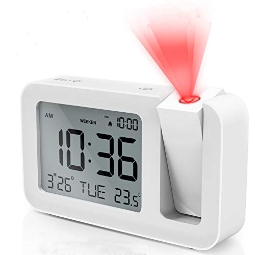 TedGem Despertador, Reloj Despertador Digital Despertador Proyector Despertadores Digitales Pantalla LCD de 3.8", 4 Brillos, 9 Min Posponer, 2 Sonidos Alarma, para Dormitorio/Oficina/Cocina TedGem Despertador, Reloj Despertador Digital Despertador Proyector Despertadores Digitales Pantalla LCD de 3.8", 4 Brillos, 9 Min Posponer, 2 Sonidos Alarma, para Dormitorio/Oficina/Cocina