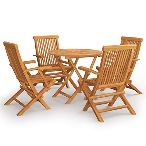 Tidyard Conjunto de Comedor de Jardín 5 Piezas Conjunto Mesa y 4 Sillas Jardin Madera Maciza de Teca Tidyard Conjunto de Comedor de Jardín 5 Piezas Conjunto Mesa y 4 Sillas Jardin Madera Maciza de Teca