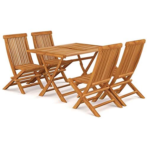 Tidyard Conjunto de Comedor de Jardín 5 Piezas Mesa y 4 Sillas de Jardín Madera Maciza de Teca Tidyard Conjunto de Comedor de Jardín 5 Piezas Mesa y 4 Sillas de Jardín Madera Maciza de Teca
