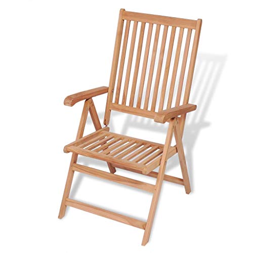 Tidyard Silla Plegable y Reclinable de Jardín Exterior para Jardín Patio Terraza,Madera de Teca,57x71,5x109cm Tidyard Silla Plegable y Reclinable de Jardín Exterior para Jardín Patio Terraza,Madera de Teca,57x71,5x109cm