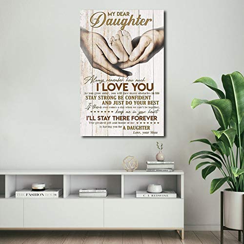 TNND Letrero de metal con texto en inglés "Dear My Daughter Always Remember How Much I Love You From Mom" (20,3 x 30,5 cm)