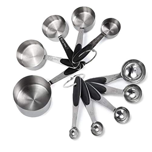 TOPofly 2pcs Acero Inoxidable Tazas de medir y cucharas Conjuntos de Herramientas de Cocina TOPofly 2pcs Acero Inoxidable Tazas de medir y cucharas Conjuntos de Herramientas de Cocina
