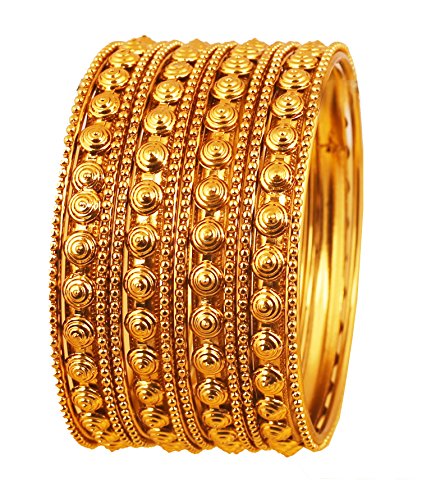 Touchstone La colección de brazaletes de las galas de bollywood indio se ve en relieve exclusivo de la joyería de diseño pulseras brazalete para mujer 2.37 Conjunto de 12 Oro