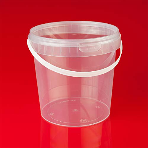Trendfinding 12 cubos de 1 L con tapa de plástico transparente apto para alimentos