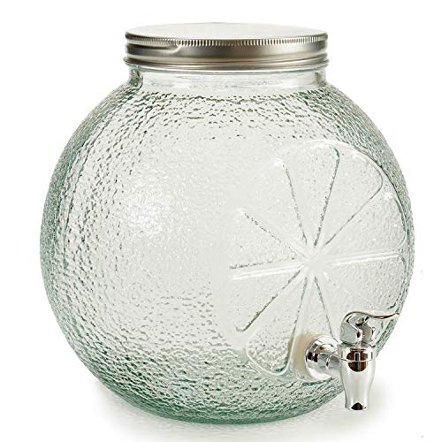 TU TENDENCIA ÚNICA Tarro con Grifo Dispensador de Cristal de 7L. Tapa de Metal. Diseño de Cítricos. Medidas 27x26x25,5 cm TU TENDENCIA ÚNICA Tarro con Grifo Dispensador de Cristal de 7L. Tapa de Metal. Diseño de Cítricos. Medidas 27x26x25,5 cm