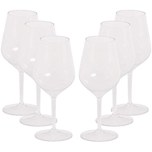 TUNDRA ICE INTERNATIONAL Copa de vino de 6 piezas, 47cl, en Tritan® (plástico rígido, sin Bpa), copas de vino, Italian Design, irrompibles, reutilizables y aptas para lavavajillas, color transparente