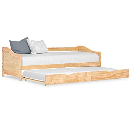 UnfadeMemory Marco de Cama Nido con Ruedas y Listones,Sofá Cama,90x200cm,Muebles de Hogar,Madera Maciza de Pino (Natural) UnfadeMemory Marco de Cama Nido con Ruedas y Listones,Sofá Cama,90x200cm,Muebles de Hogar,Madera Maciza de Pino (Natural)