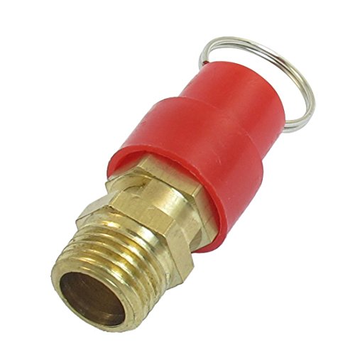 Valvula - SODIAL(R)Valvula de presion, 1/4 PT, para compresores de aire Rojo + Oro