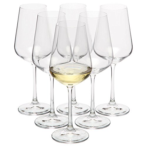 VANILLA SEASON Bohemia Cristal - Juego de 6 copas de vino blanco, 250 ml, copas de vino, copas de vino, copas de vino, copas de cristal, copas de vino blanco con palo, Moreton