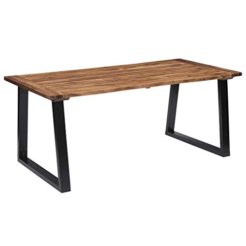 vidaXL Madera Maciza de Acacia Mesa de Comedor Mueble de Cocina Exterior Parque Patio Interiores Casa Sala de Estar Fácil de Montar vidaXL Madera Maciza de Acacia Mesa de Comedor Mueble de Cocina Exterior Parque Patio Interiores Casa Sala de Estar Fácil de Montar