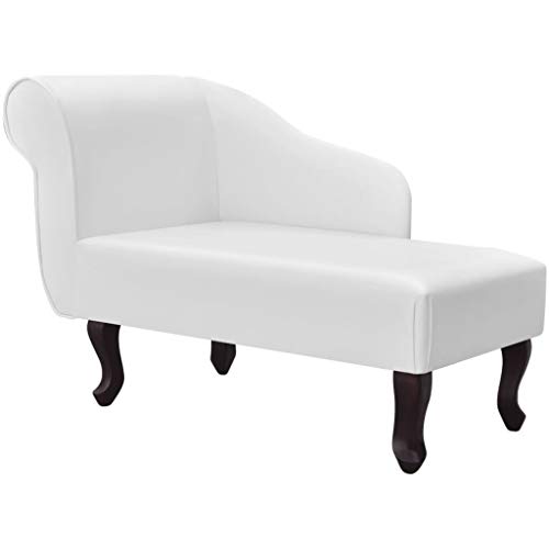 vidaXL Sillón Blanco de Cuero Artificial Elegante Lujoso reposabrazos Izquierdo