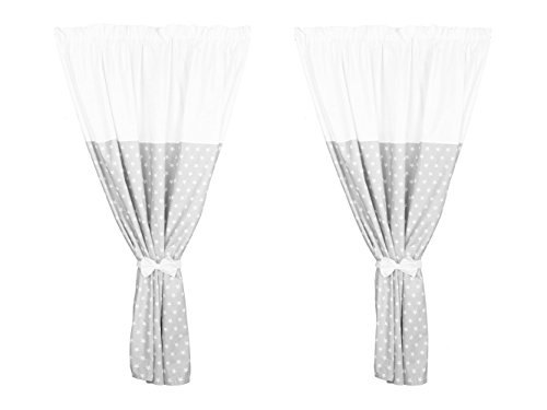 Vizaro - Cortinas Habitación Bebé - Infantil (155x155cm) (2 uds + 2 lazos) - 100% Algodón - Hecho UE, OekoTex - Estrellitas Vizaro - Cortinas Habitación Bebé - Infantil (155x155cm) (2 uds + 2 lazos) - 100% Algodón - Hecho UE, OekoTex - Estrellitas