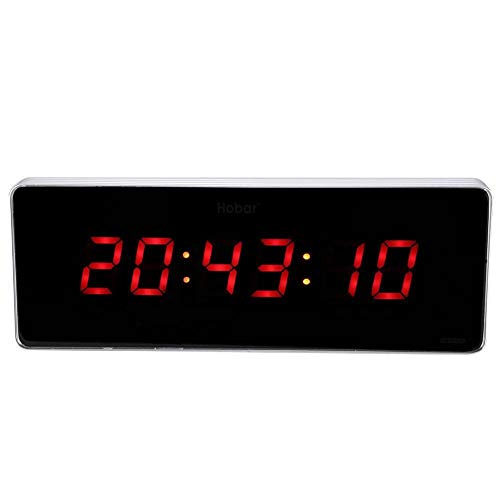 Vobor Reloj LED Digital Wall 110-240 Reloj del Calendario de Temperatura Relojes de Pared, LED Reloj Digital Enchufe de la UE con Cable USB (tamaño : Hour+Minute+Second)