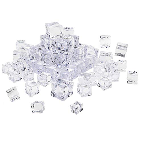 Vosarea - Lote de 50 cubos cuadrados con forma de cristal y cristal transparente