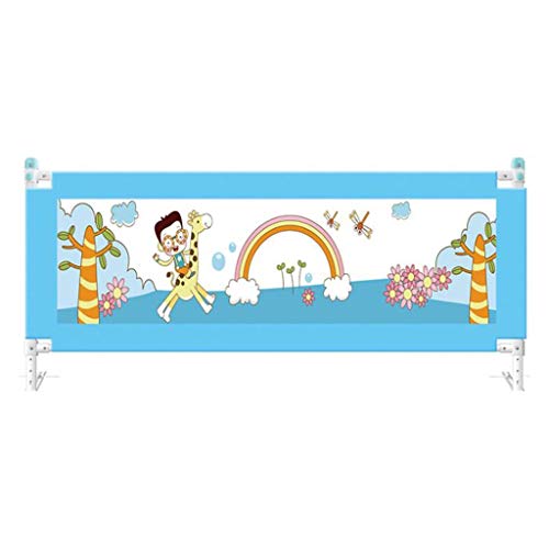 WGYDREAM Barrera de Cama Tren Cama for niño de Seguridad for Niños lecho de protección Vertical de elevación Infantil Cuna Rails guardas de protección de Altura Ajustable (Color : Blue, Size : 200cm)