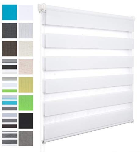 WOLTU Estor Enrollable Doble Tejido Noche y Día sin Taladrar Persiana Polyester para Ventanas, Puertas, Habitación 75x150 cm Blanco VH5527ws WOLTU Estor Enrollable Doble Tejido Noche y Día sin Taladrar Persiana Polyester para Ventanas, Puertas, Habitación 75x150 cm Blanco VH5527ws