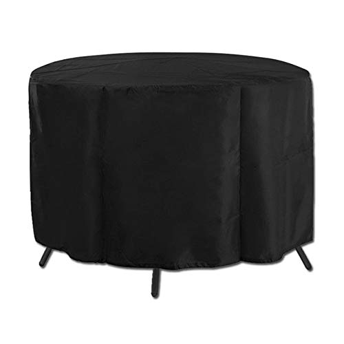XiaoOu Black Waterproof Outdoor Garden Patio Furniture Table Round Cover Shelter Table Anti-Dust Protect Bag Textiles Patio Furniture Cover,185x110CM