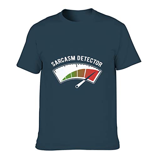 XJJ88 Sarcasm Dectector - Camiseta de algodón para hombre Azul azul marino L