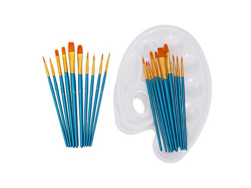 YXQSED Set de Cepillo de Pintura de 20 Piezas con 2 Piezas Paleta de la Bandeja de Pintura Fine Good Ronda Punta de Pincel Pelo Nylon para Niños Principiantes de Los Estudiantes (Conjunto azul) YXQSED Set de Cepillo de Pintura de 20 Piezas con 2 Piezas Paleta de la Bandeja de Pintura Fine Good Ronda Punta de Pincel Pelo Nylon para Niños Principiantes de Los Estudiantes (Conjunto azul)