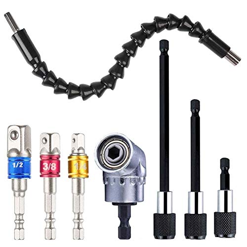 105 Grados Adaptador De Broca De ángulo Recto+3 Adaptador De Enchufe De Impacto+1/4" Extensión Suave Flexible Eje La Broca De Taladro Holder+3 Soporte Destornillador Magnético Adaptador de Taladro 105 Grados Adaptador De Broca De ángulo Recto+3 Adaptador De Enchufe De Impacto+1/4" Extensión Suave Flexible Eje La Broca De Taladro Holder+3 Soporte Destornillador Magnético Adaptador de Taladro