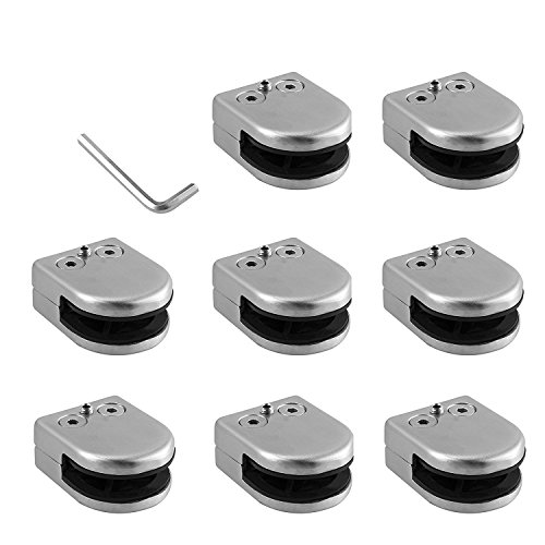 Abrazaderas de Vidrio 8 Piezas 10-12mm Acero Inoxidable Abrazaderas de Vidrio 304 Soporte de Vidrio Ajustable Parte Trasera Plana para Escalera Barandilla Abrazaderas de Vidrio 8 Piezas 10-12mm Acero Inoxidable Abrazaderas de Vidrio 304 Soporte de Vidrio Ajustable Parte Trasera Plana para Escalera Barandilla
