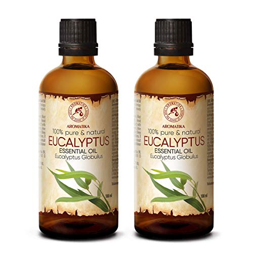 Aceite Esencial de Eucalipto 200ml - Eucalyptus Globulus - 100% Puro y Natural - Aceites de Eucalipto 2x100ml - Mejor para la Belleza - Sauna - Aromaterapia - Inhalación - Difusor de Aroma Aceite Esencial de Eucalipto 200ml - Eucalyptus Globulus - 100% Puro y Natural - Aceites de Eucalipto 2x100ml - Mejor para la Belleza - Sauna - Aromaterapia - Inhalación - Difusor de Aroma